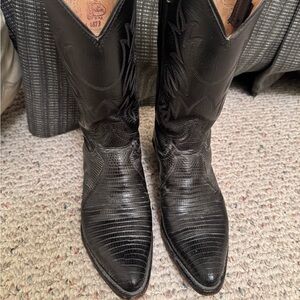 Justin classic Cowboy Boots - Black Leather Boots